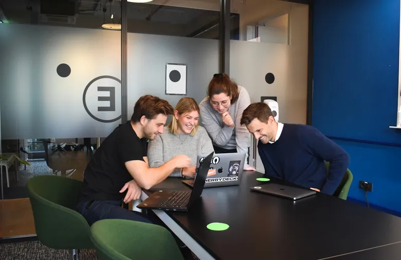 Creative agency team working on content strategy