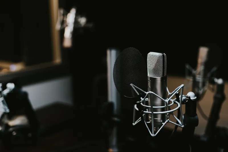 Professional studio condenser microphone for podcast recording